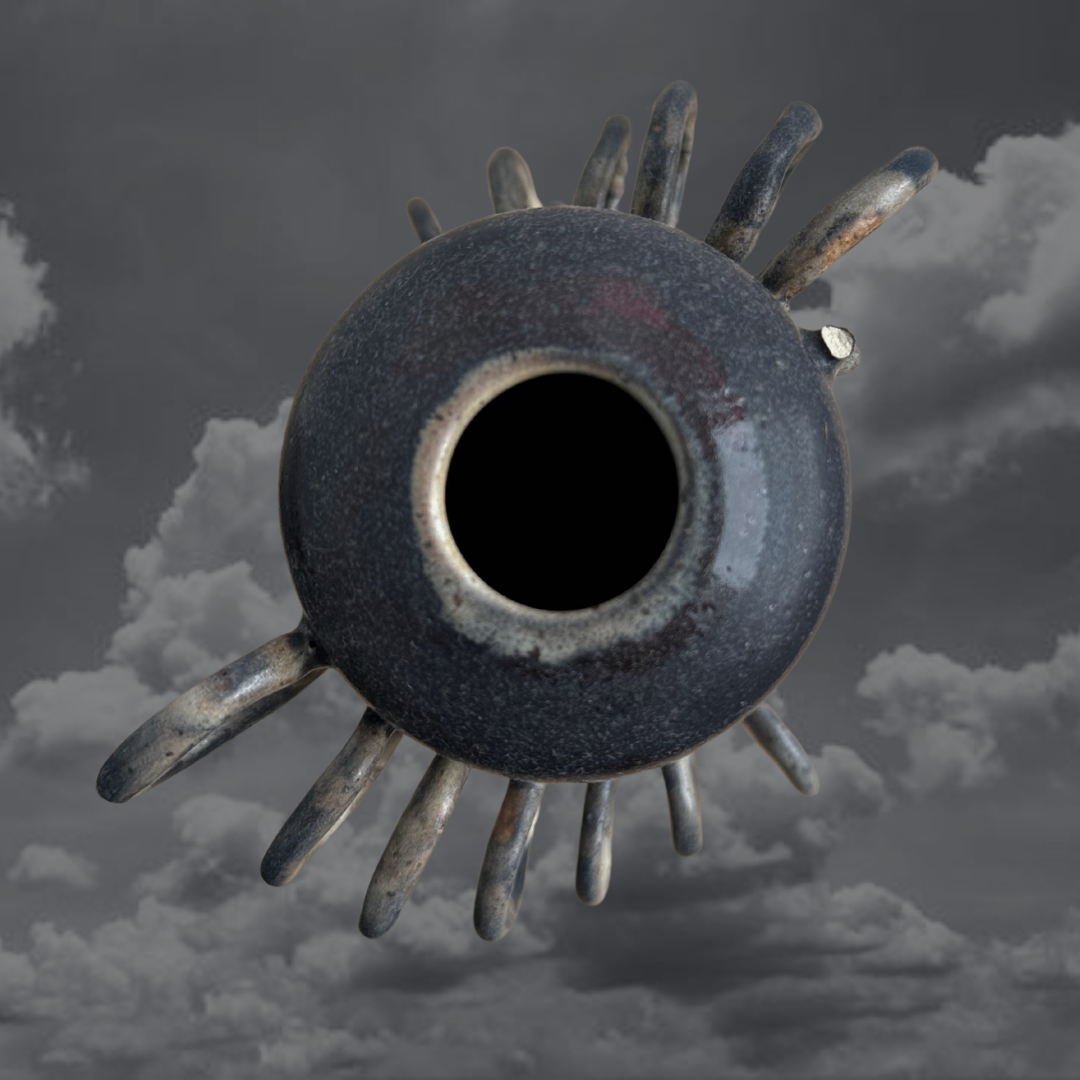 vase with cascading medium loops